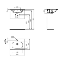 Lavoar pentru mobilier Ideal Standard, Tesi 62 cm, negru mat